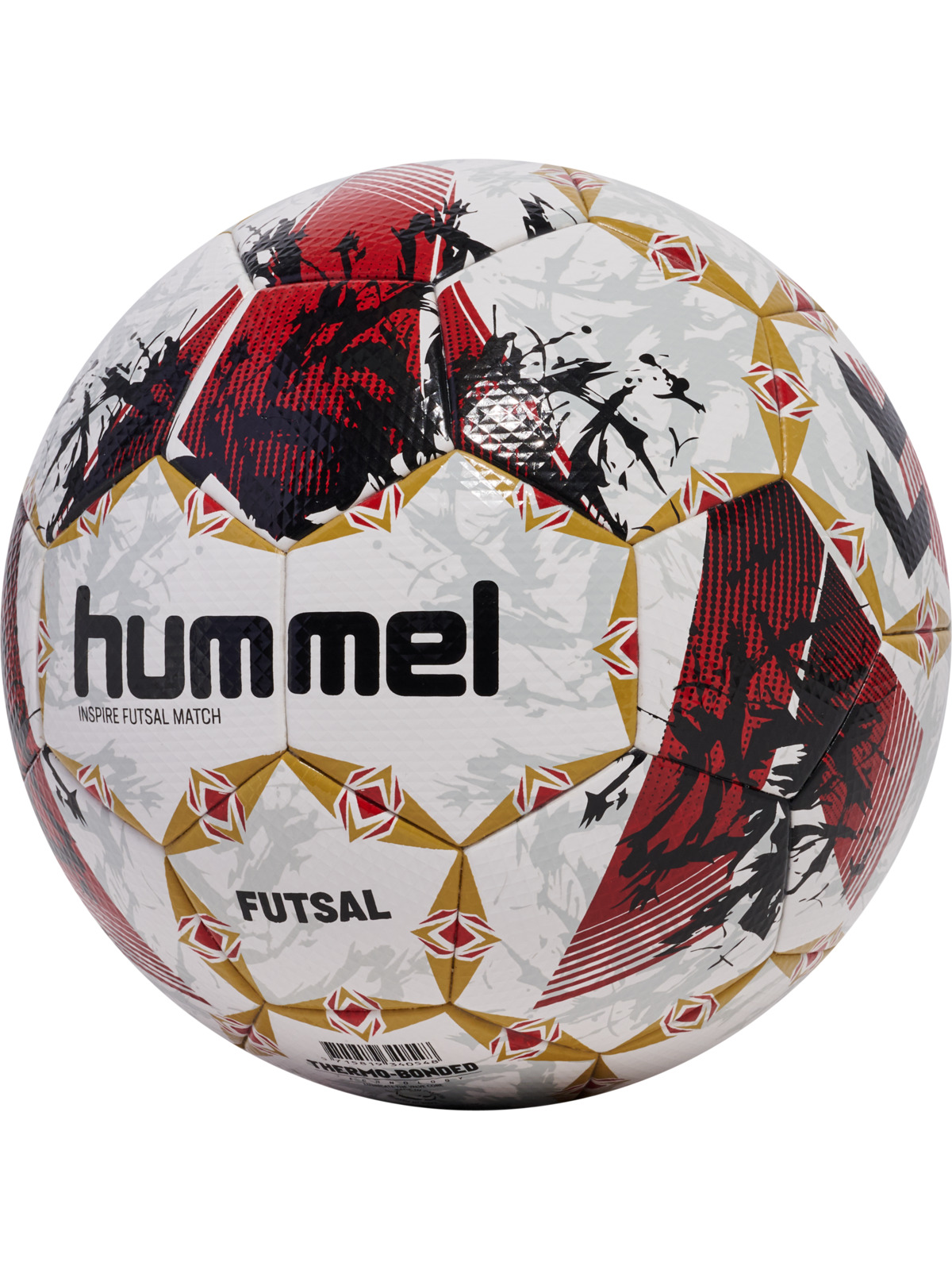 futsal ball, soccer ball, polyester panel, graphic pattern, white ball