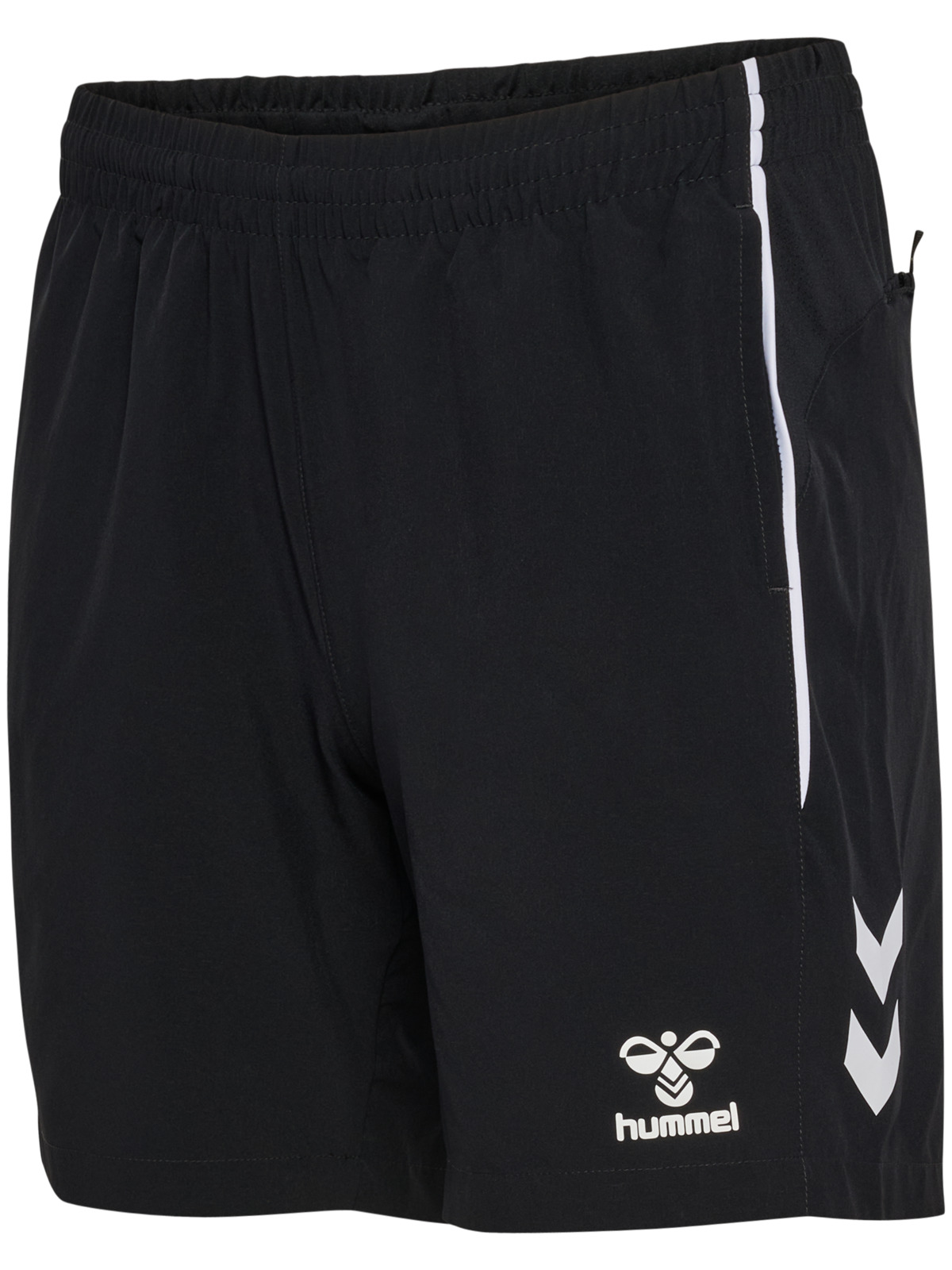 kurzehosen, badeshorts, schwarz, kordel, hummel-logo