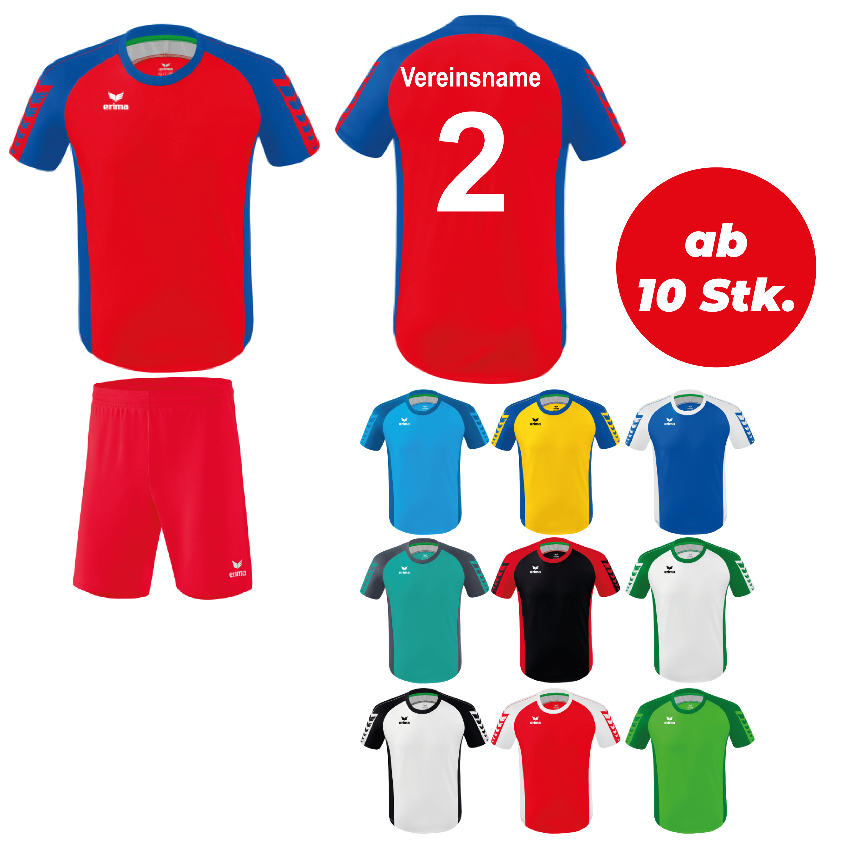 Trikotsatz Handball Erima Six Wings ab 10 Stk. inkl. Druck