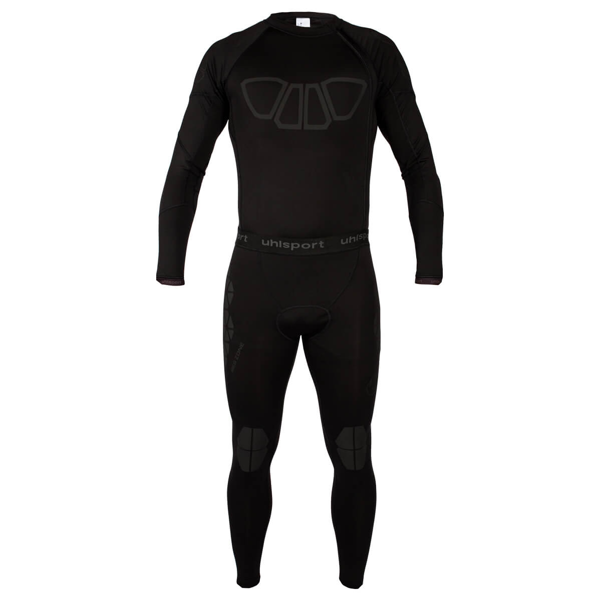 Tight-fit, Radsportanzug, Langarm, Schwarz, Körpernah