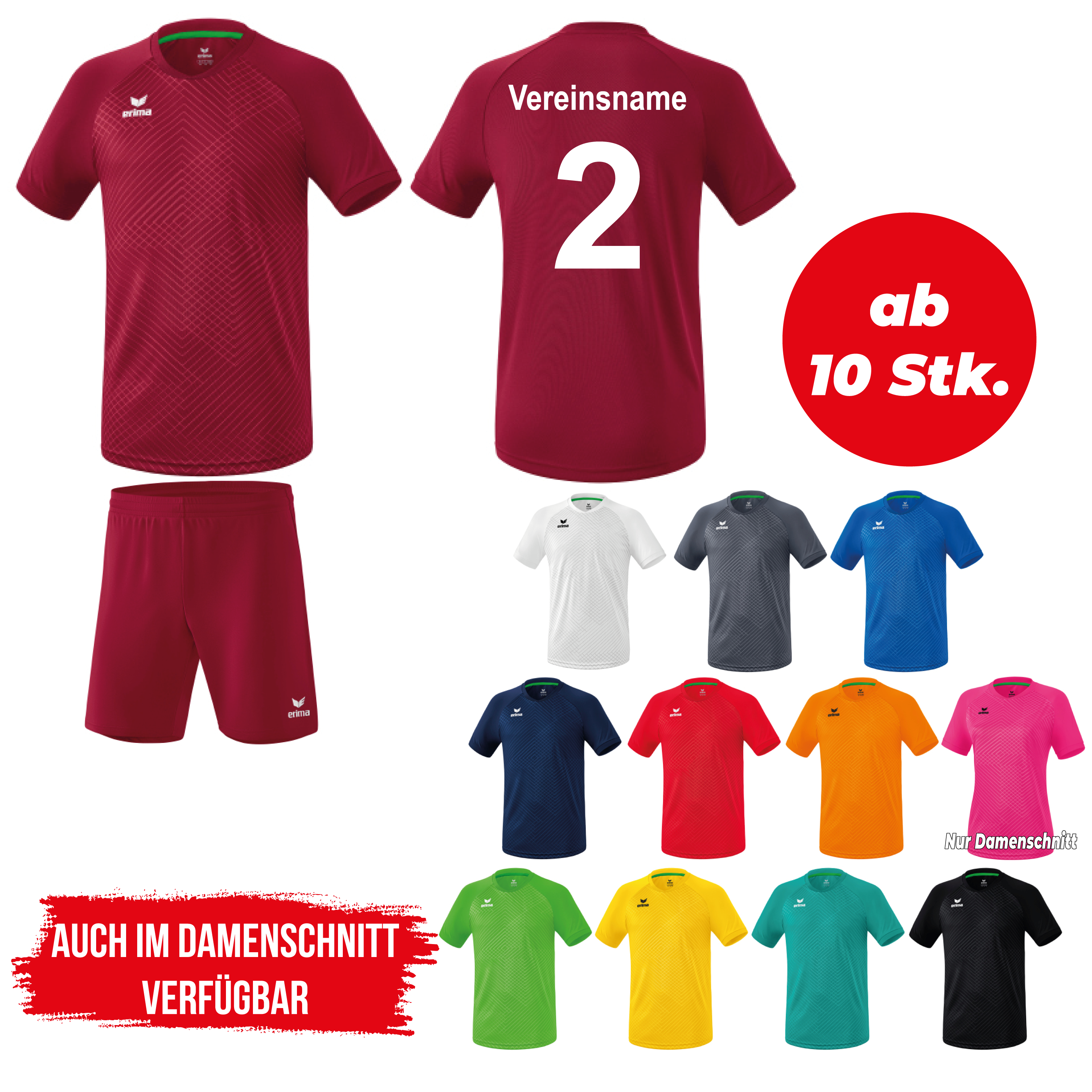 Trikotsatz Handball Erima MADRID ab 10 Stk. inkl. Druck