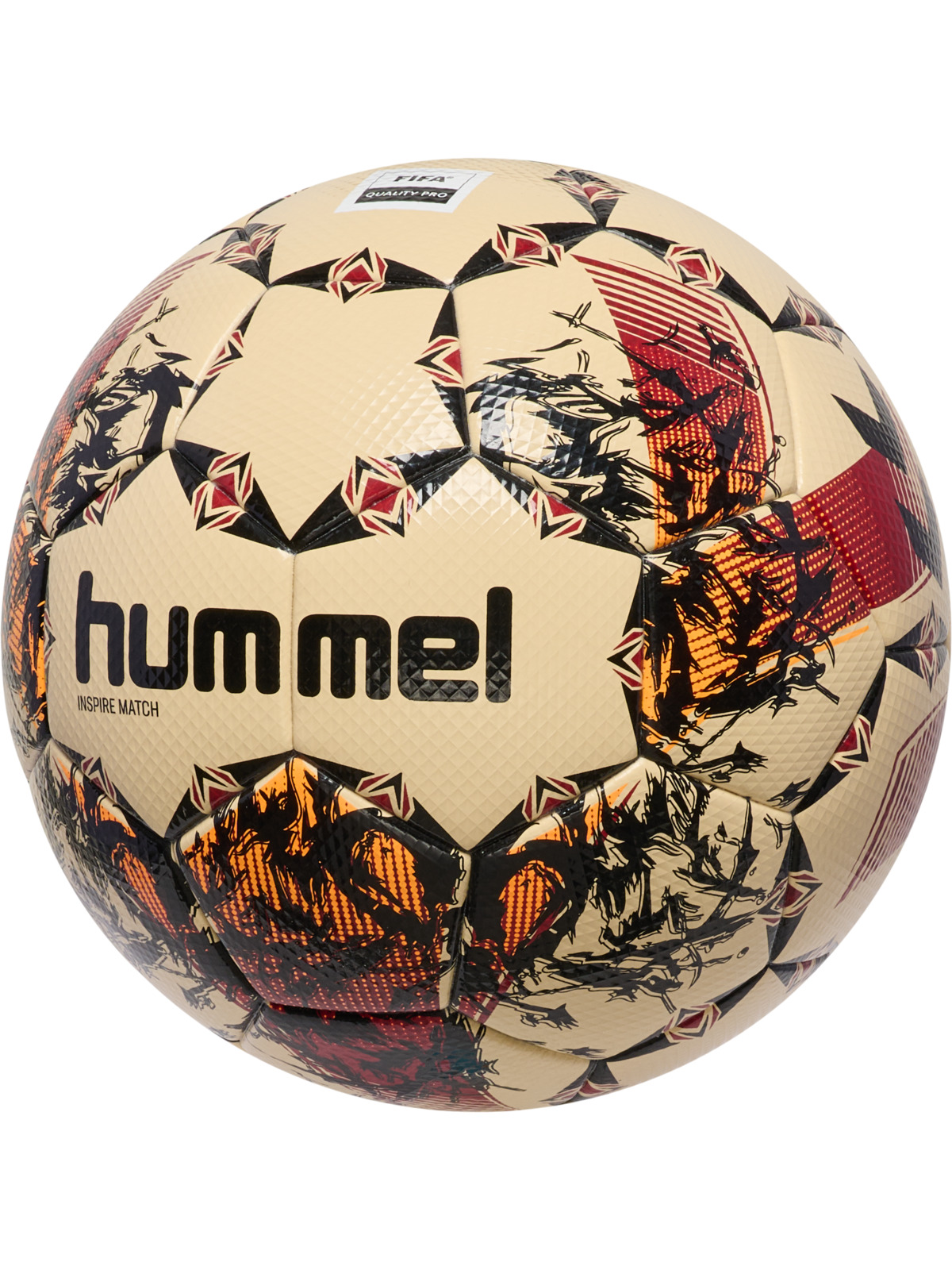 Fußball, Ball, Hummel, Beige, Muster