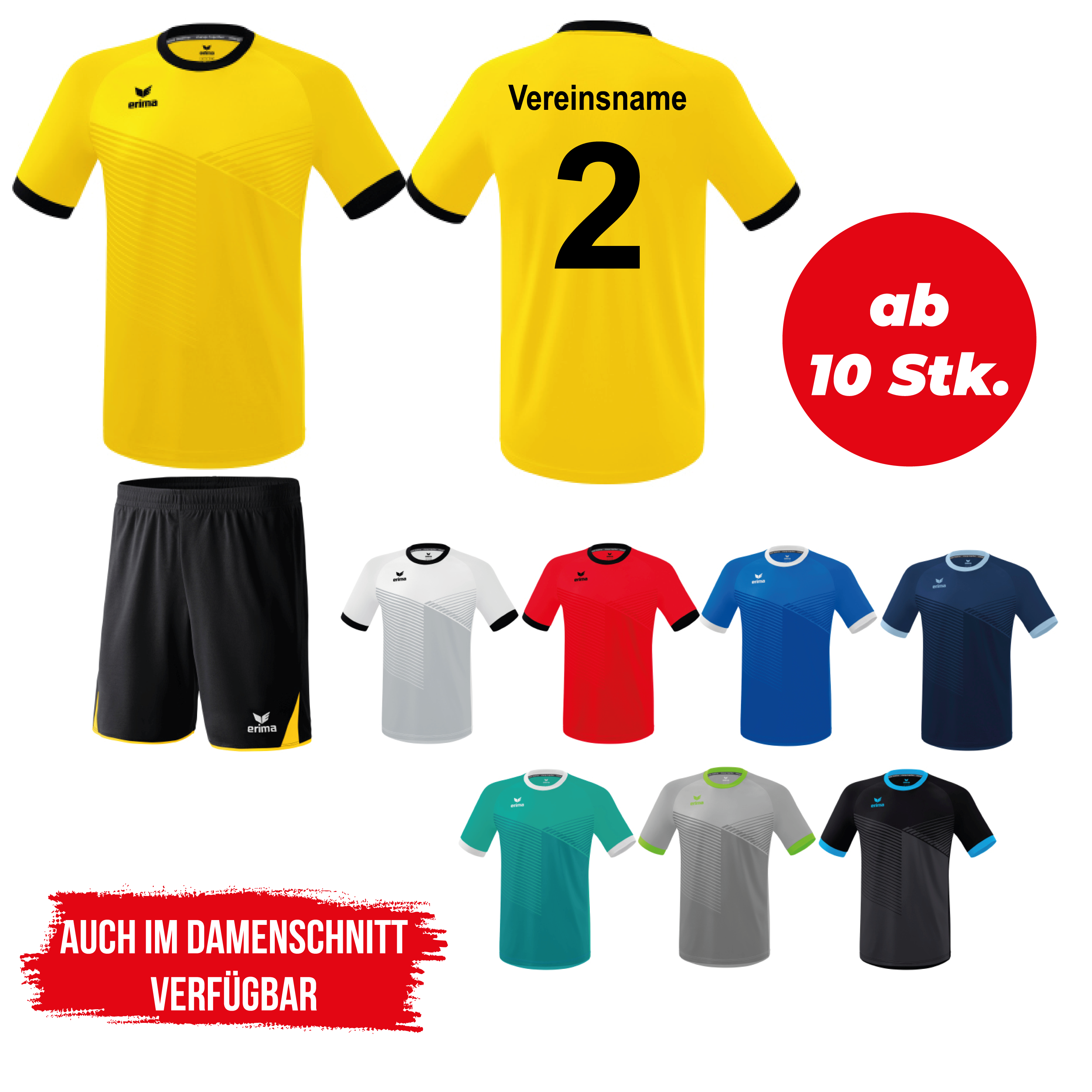 Trikotsatz Handball Erima MANTUA ab 10 Stk. inkl. Druck