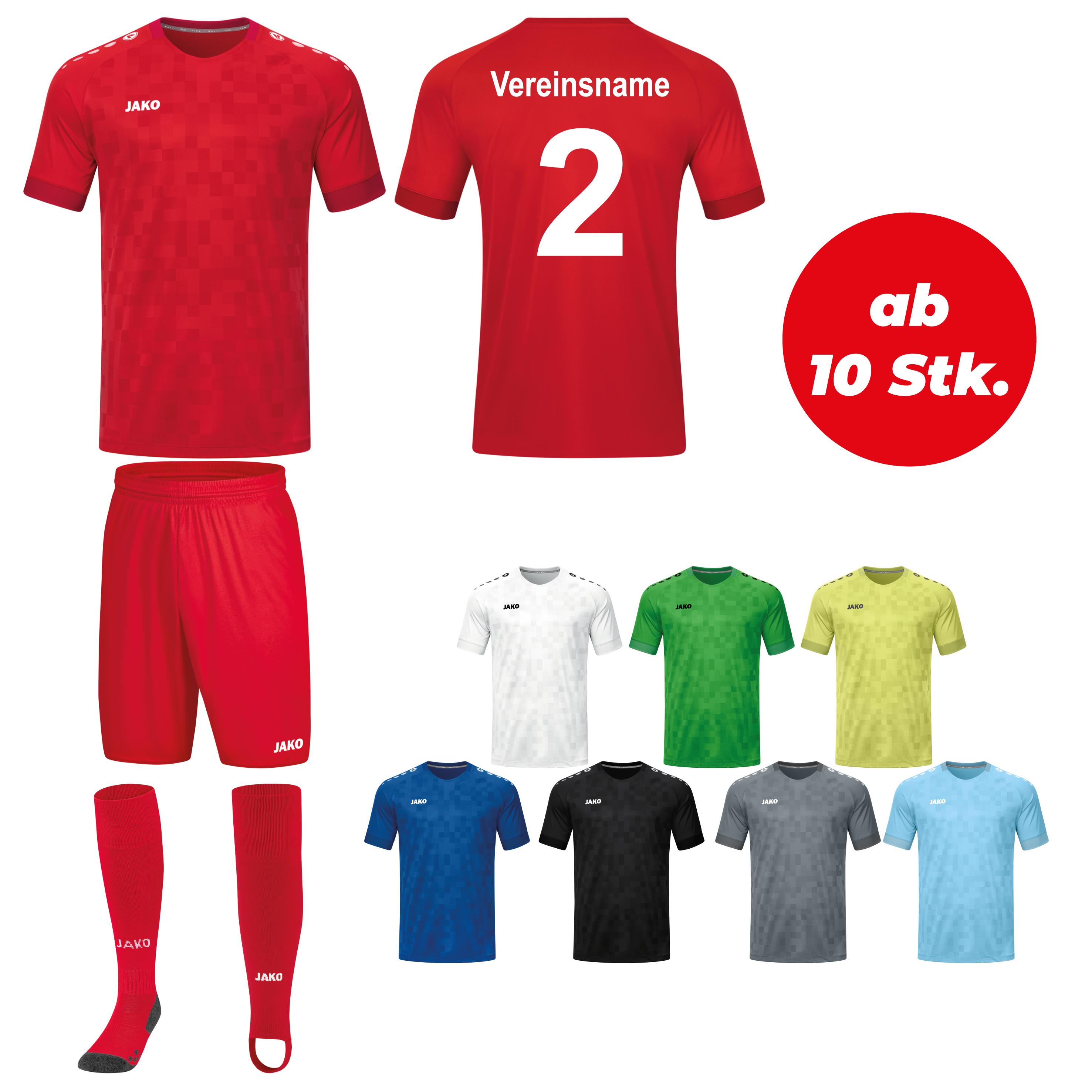 Trikotsatz Fußball Jako PIXEL ab 10 Stk inkl. Druck