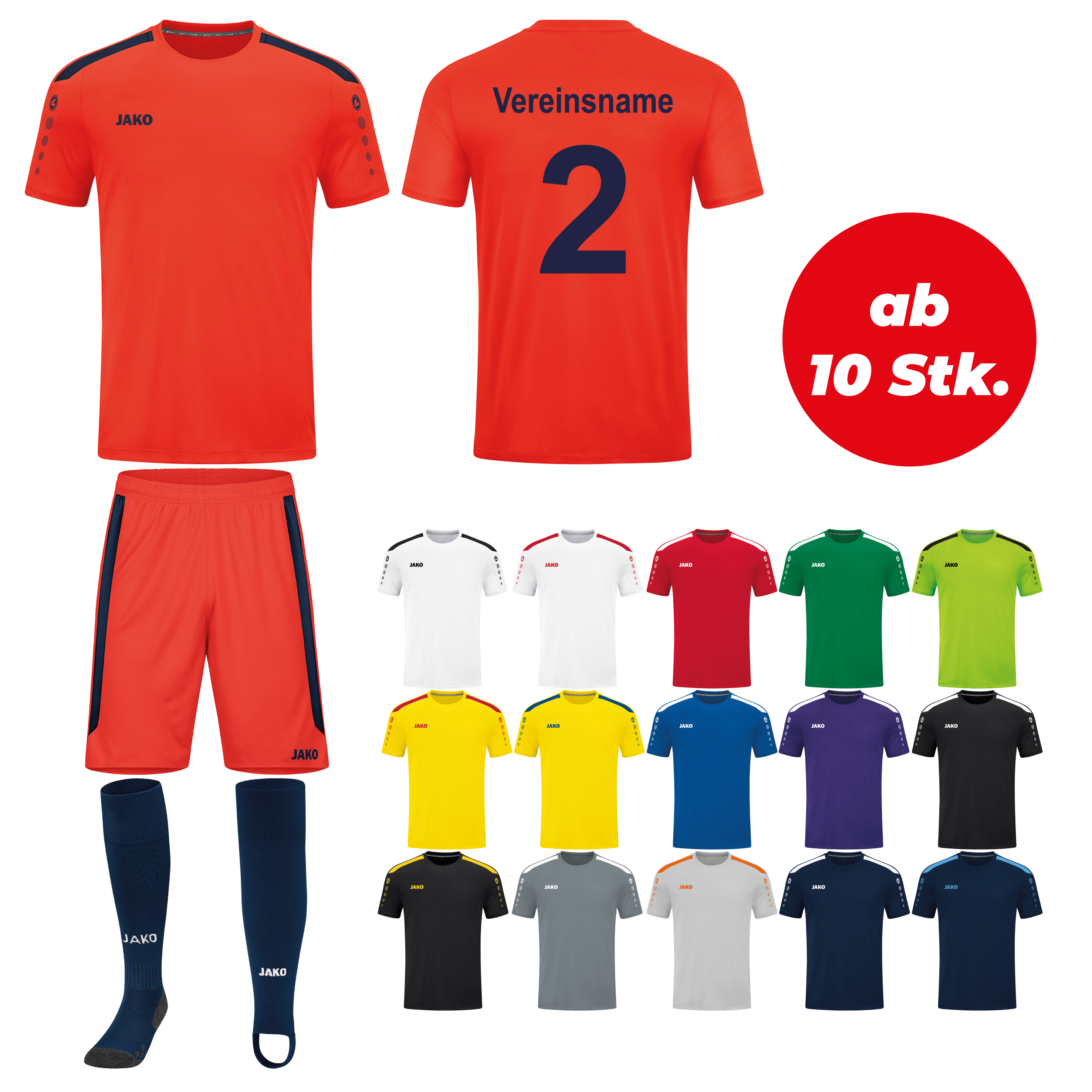 Trikotsatz Fußball Jako POWER ab 10 Stk. inkl. Druck
