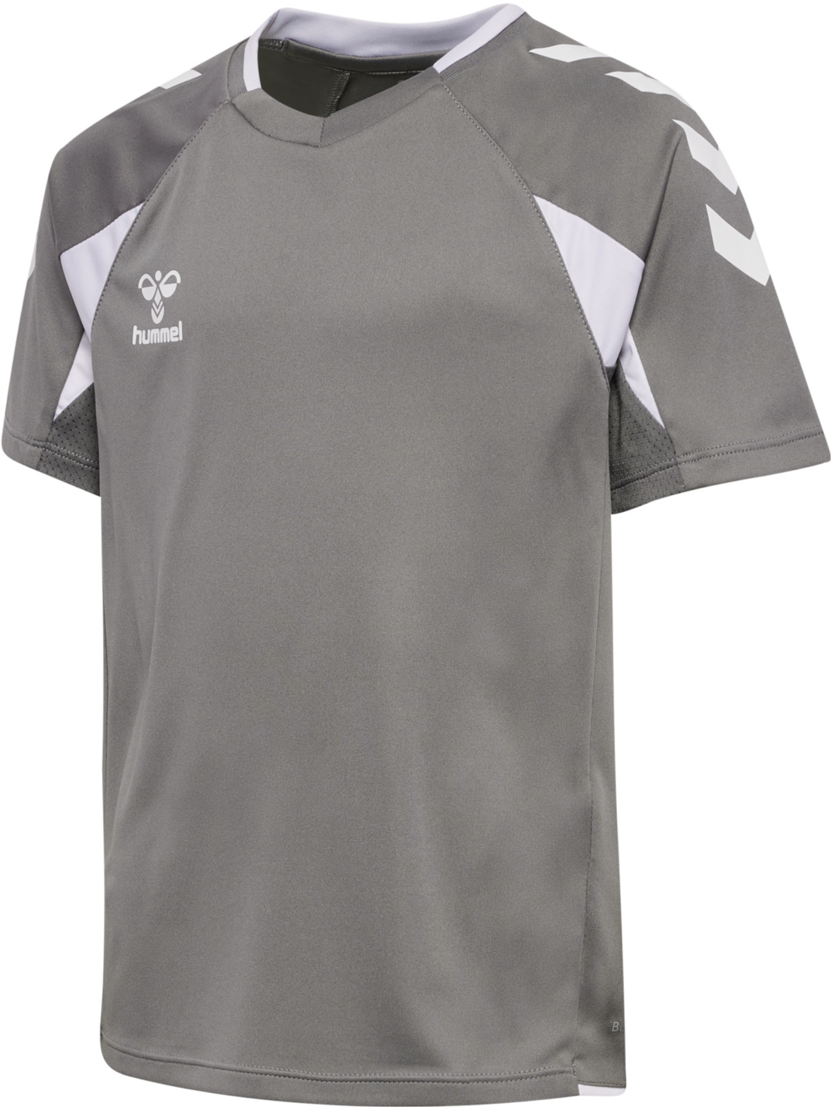 T-Shirt, Kurzarm, Graustoff, Sportshirt, Hummellogo