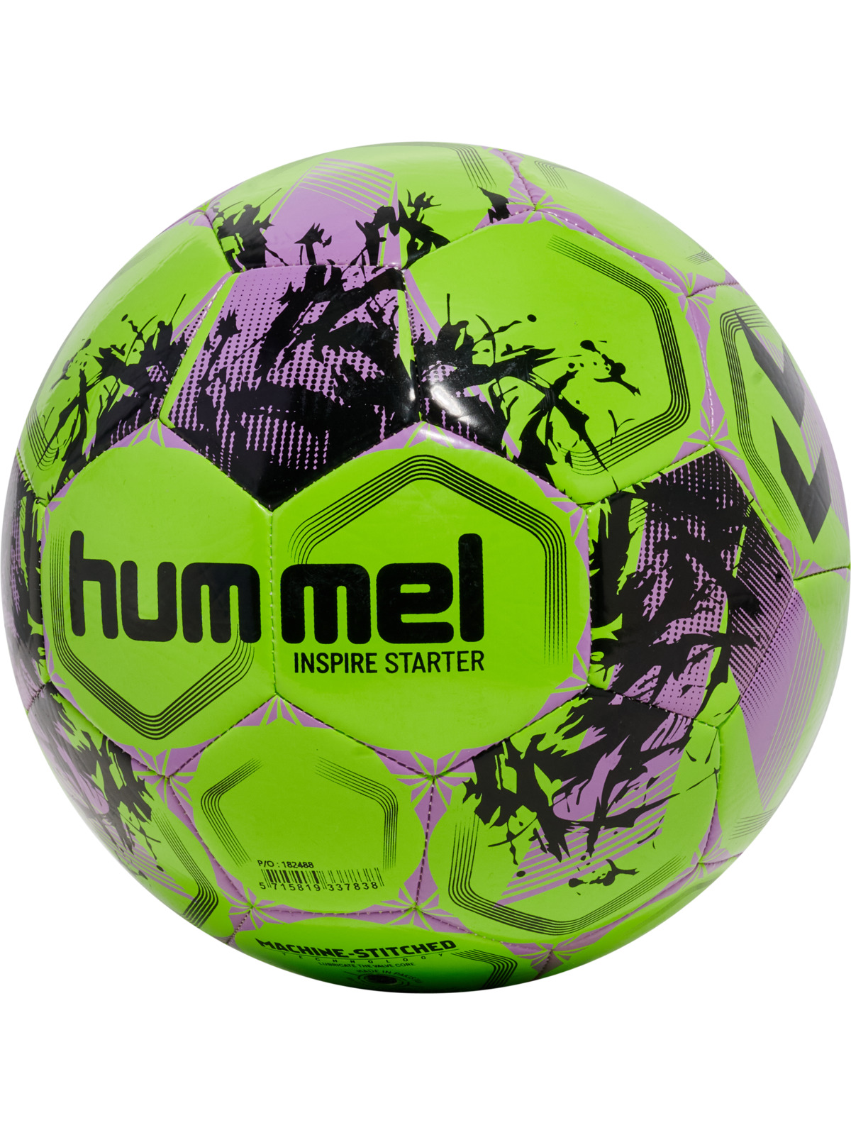 Fußball, Ball, Neon Grün Lila Muster, Kunststoffball, Inspire Starter